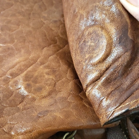 Maxon Purse Brown Leather Flap Chain Shoulder Strap Handbag Designer - Picture 14 of 16